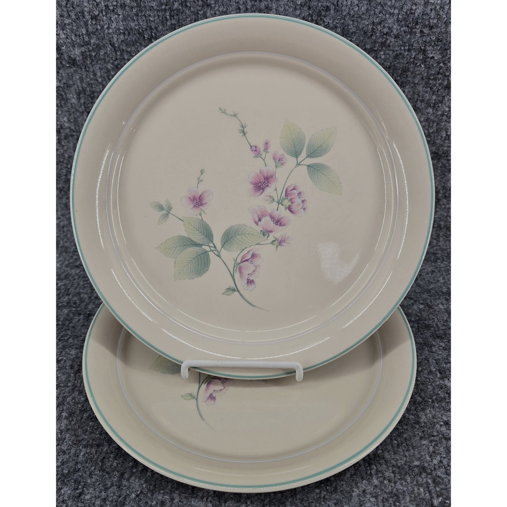 Set‎ of 2 Vtg Corelle Alpine Blossom Dinner Plates Beige Multi 10" Floral 90s